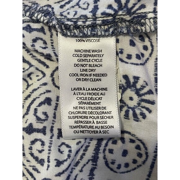 BEACH LUNCH LOUNGE Louisa Blue Coral Tassel Print Blouse Top Size Small (NWT) - Picture 8 of 8